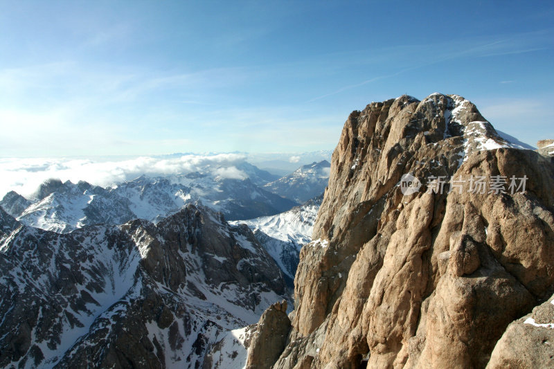 美丽的雪景(意大利marmolada - dolomiti)